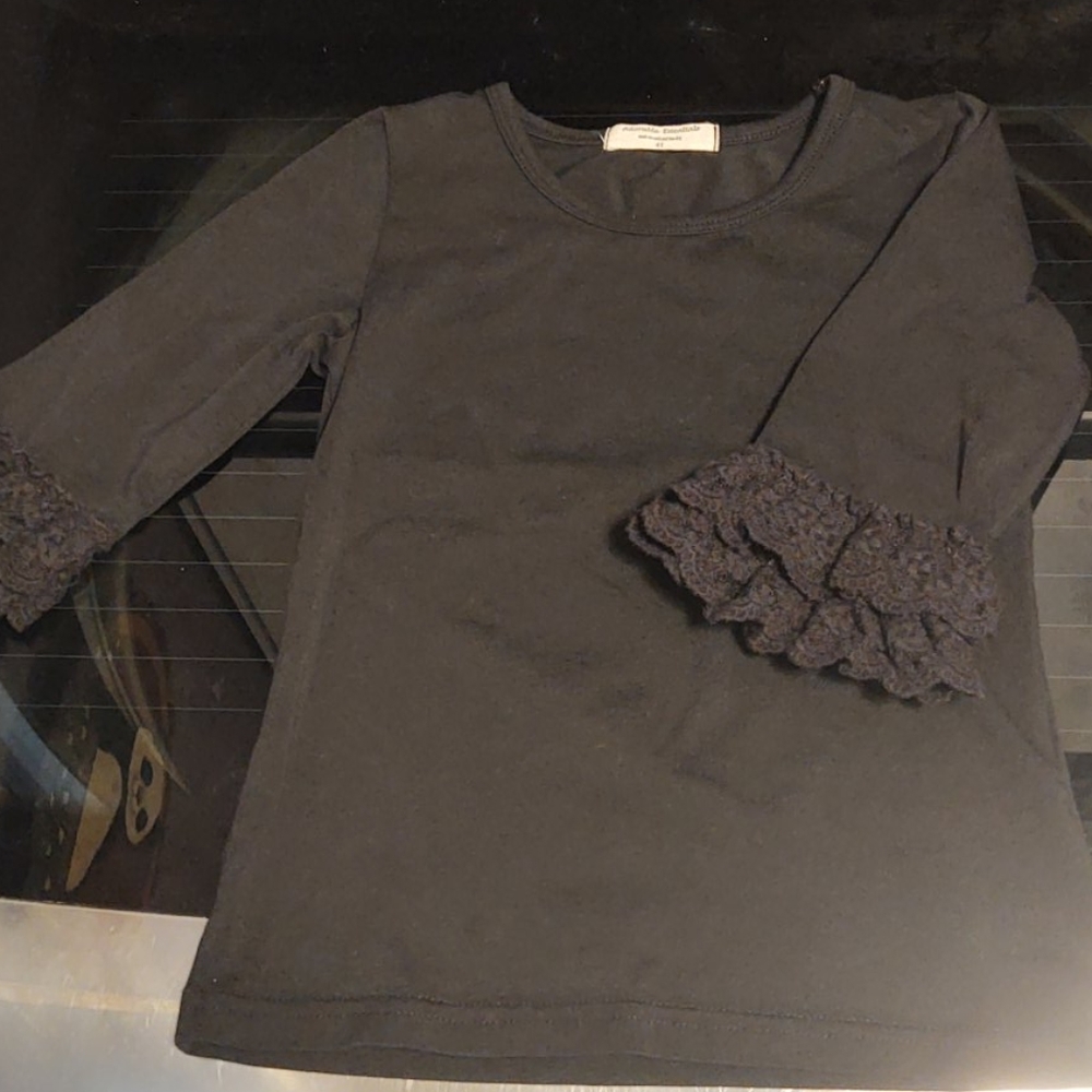 3/4 sleeve lace ruffle shirt